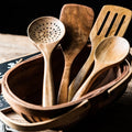 Non-Stick Silicone Cooking Utensils Set with Wooden Handles