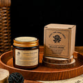 Luxury Amber Glass Scented Candle with Wooden Wick
