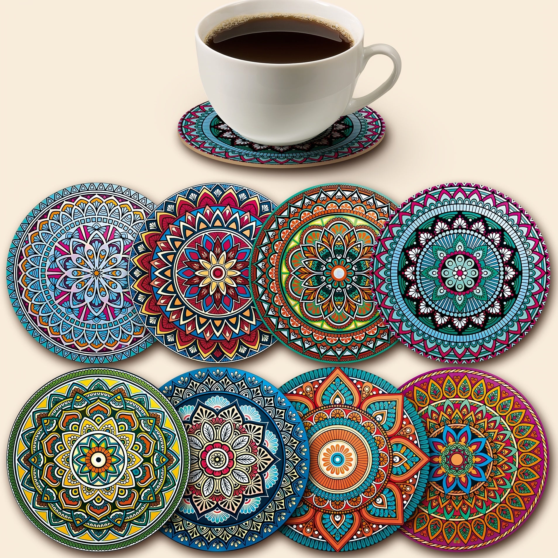 Premium Hexagonal Wooden Coaster Set with Holder