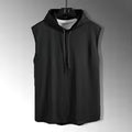 Vest Sleeveless Tees For Male Hooded Black