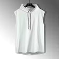 Vest Sleeveless Tees For Male Hooded White