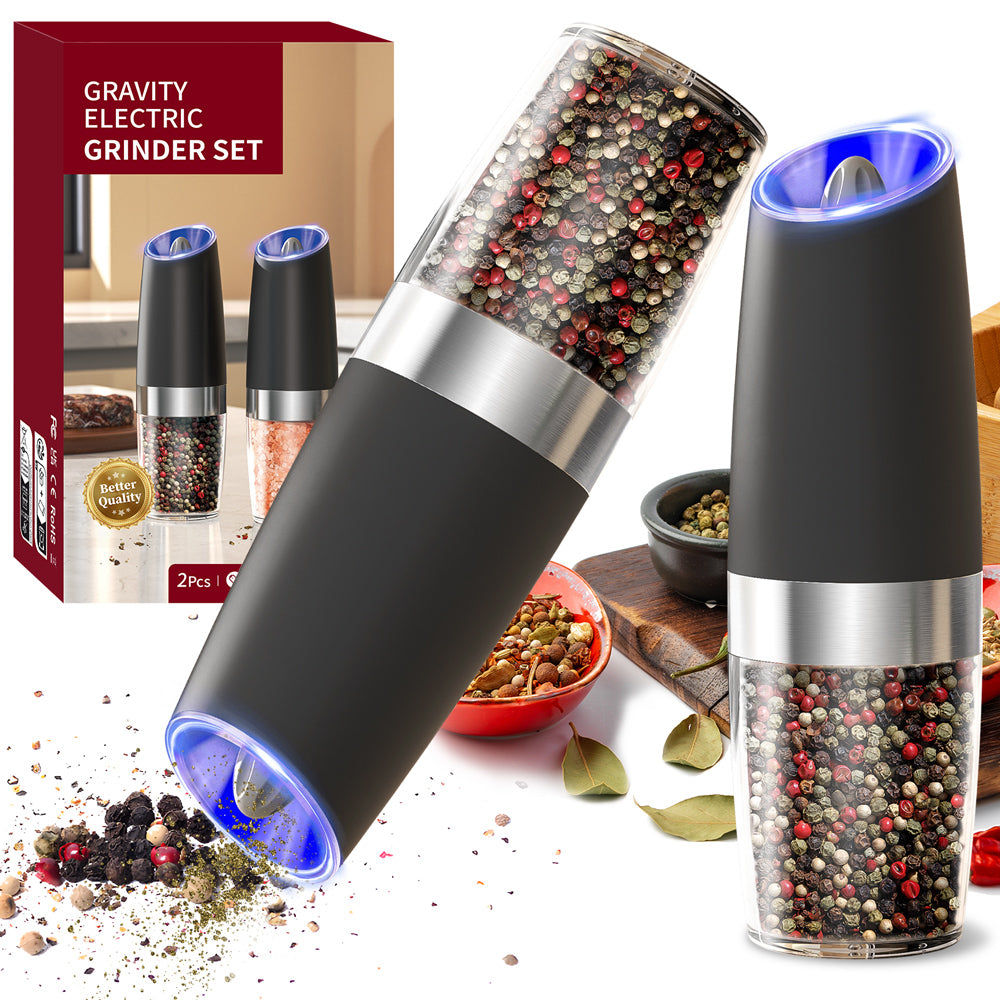 Automatic Gravity Salt and Pepper Grinder Set