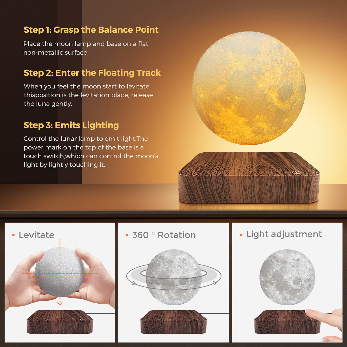 Nordic Magnetic Wooden LED Desk & Bedside Lamp