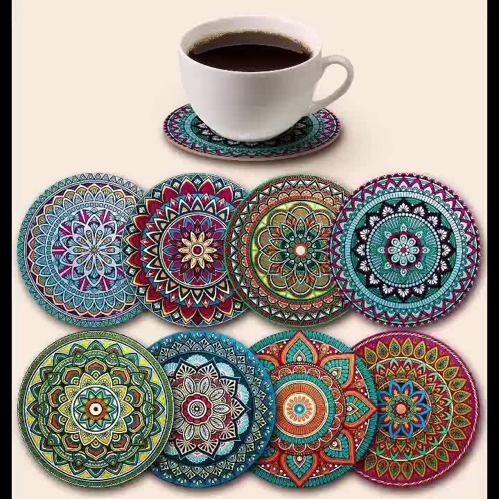 Premium Hexagonal Wooden Coaster Set with Holder